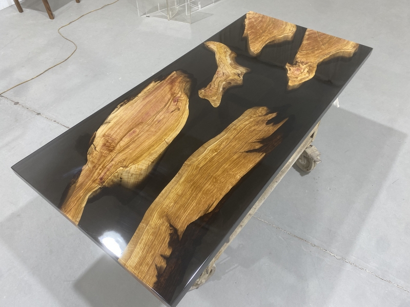 Stunning Olive Epoxy Resin Wood Dining Table Top