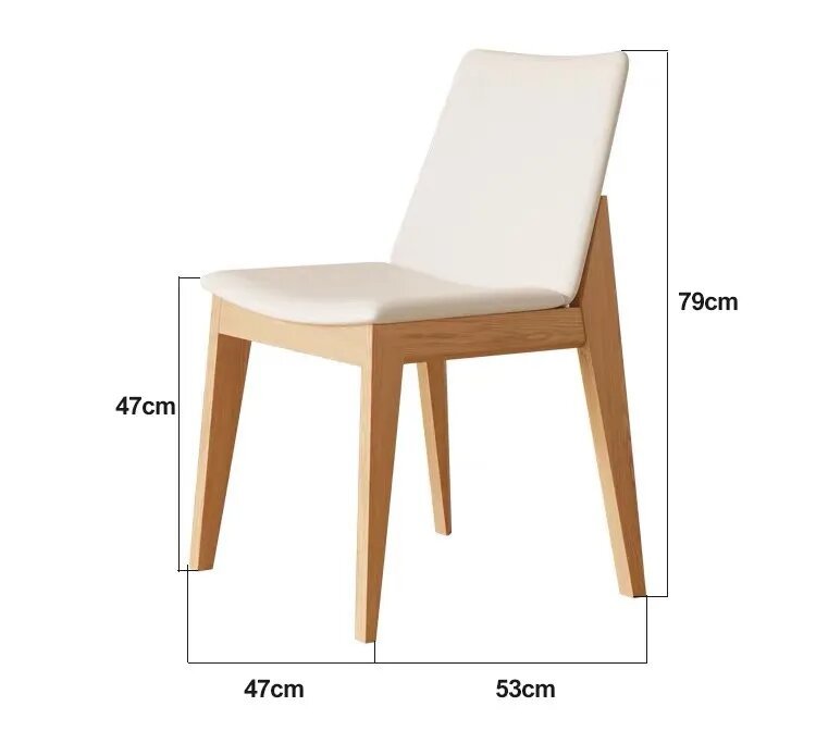 Modern White Ash Wood PU Leather Restaurant Chair White Dining Backrest Chair