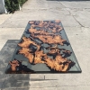 Luxury Transparent Epoxy Resin Gray Fir Tree Burl Wood Dining Table 2210×1010×50mm