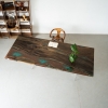 Green Matte Epoxy South American Walnut Straight Edge Wood Dining Table 2750*1170*50mm