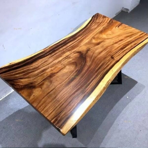 Table Bois Massif Naturel Seul Slab En Noyer D’Équateur