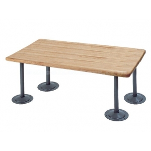 Locker room solid wood bench with pedestals