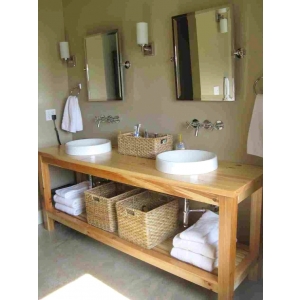 Oak wood slab vanity top