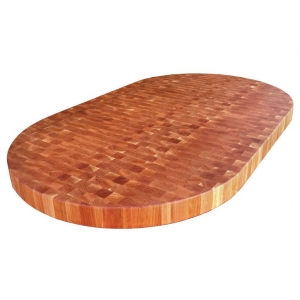 Cherry wood end grain butcher block chopping board kitchen island counter tops ellipse shape