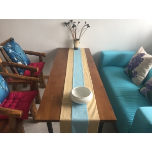 Reclaimed door elm wood coffee table and chairs