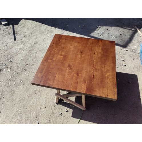 Walnut Stained White Oak Wood Dining Table Top Square Wooden Table Top