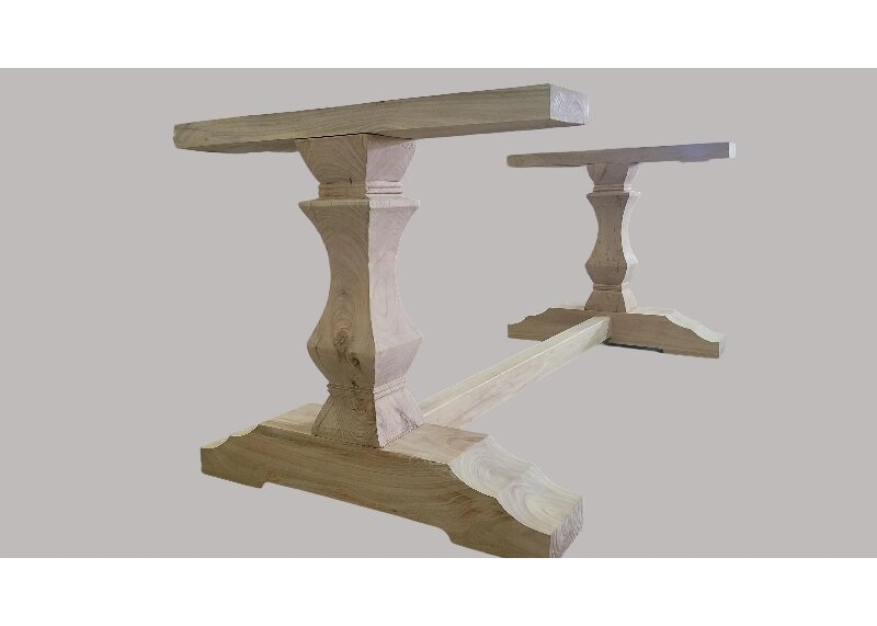 Farmhouse Reclaimed Table Base Barnwood Recycled Trestle Table Pedestals Wood Table Legs