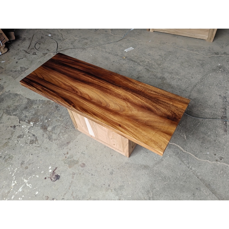 Wholesale Straight Edge Walnut Solid Wood Table Top Suar Wood Countertop Rain Wood Bar Table Tops